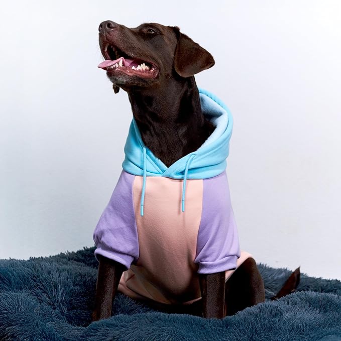 Tuff Pupper Dog Hoodie | Premium Quality Insulated Fabric | Ultra Soft Interior for Superior Comfort | Elastic Cuffs & Drawstring for Warmth | Stretch Fit Suitable for All Breeds (Pastel, XXL)