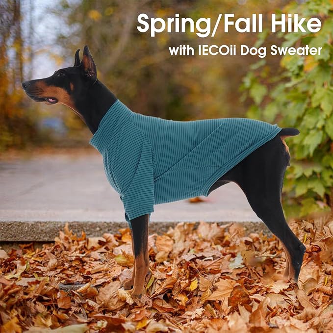 IECOii 2 Pack XXL Dog Fleece Sweater for Large Dogs, Warm Dog Turtleneck with Stretch for Pitbull Sweater, Fall Winter Pullover Dogs Sweatshirt with Sleeve, Indoor & Outdoor Sweaters for Walking, 2XL