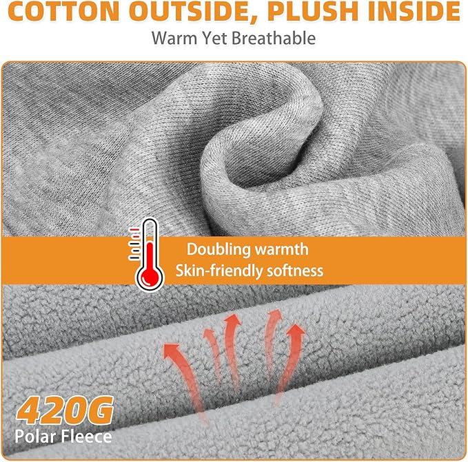 KOOLTAIL Dog Hoodie with Leash Hole & D-Ring, Thick Fleece-lined Winter Fall Warm Dog Clothes Cold Weather Coats, Soft Pet Sweater Sweatshirt for Small Medium Large Sized Dogs Puppy Boys Girls, Grey L