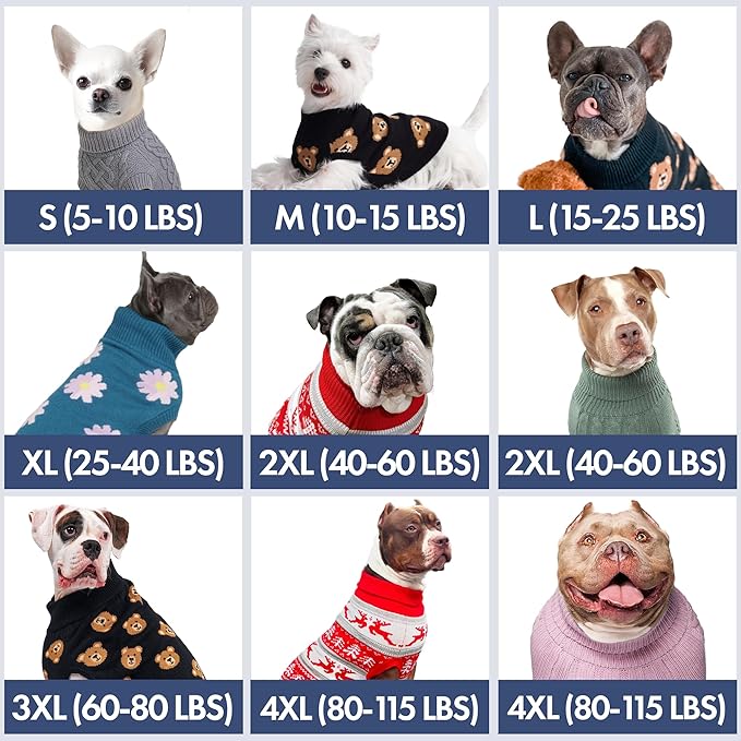Spark Paws Knit Dog Sweater – Ultra Soft Warm Winter Dog Sweater for Small, Medium & Large Dogs – Stretch Fit Pet Sweater for French Bulldog, Pitbull, Girl & Boy Dogs Jacket, (Pine Green, L)