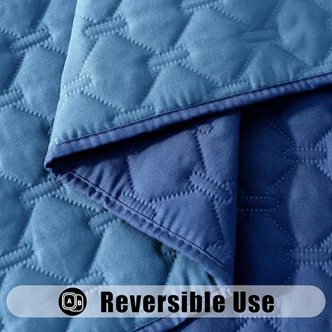 Smiry Waterproof Dog Bed Cover Blanket, Soft Reversible Pet Blanket, Washable Leakproof Cats Dogs Couch Cover for Sofa, Couch, Furniture, Plaid (52x82 Inch, Navy/Blue)