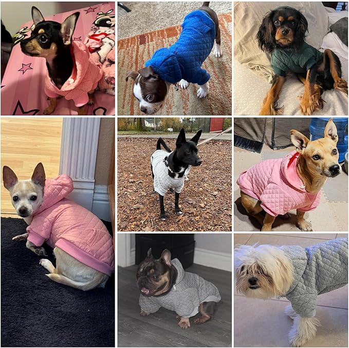 KOOLTAIL Small Dog Sweater, Ultra-Warm & Soft Winter Fall Sphynx Cat Clothes for Cats Only, Lightweight Dog Hoodie Sweatshirt for Small Dogs Boy Girl Yorkie, Chihuahua, Shih-Tzu, Puppy,Pink XS