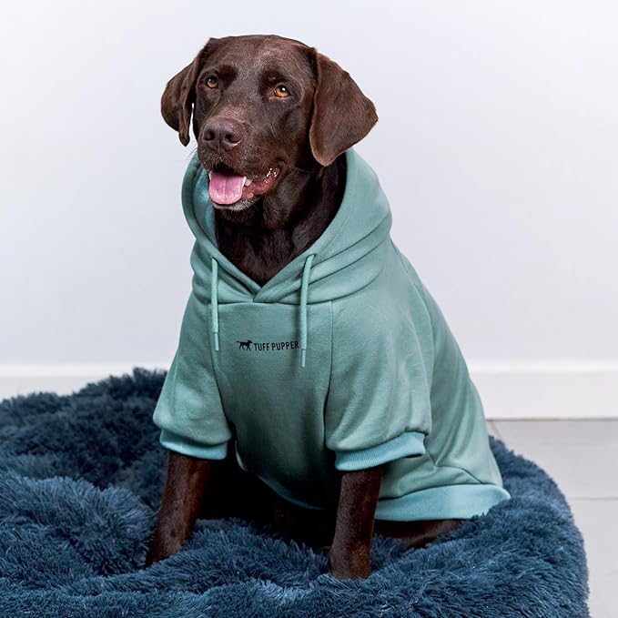 Tuff Pupper Dog Hoodie | Premium Quality Insulated Fabric | Ultra Soft Interior for Superior Comfort | Elastic Cuffs & Drawstring for Warmth | Stretch Fit Suitable for All Breeds (Teal, XXL)