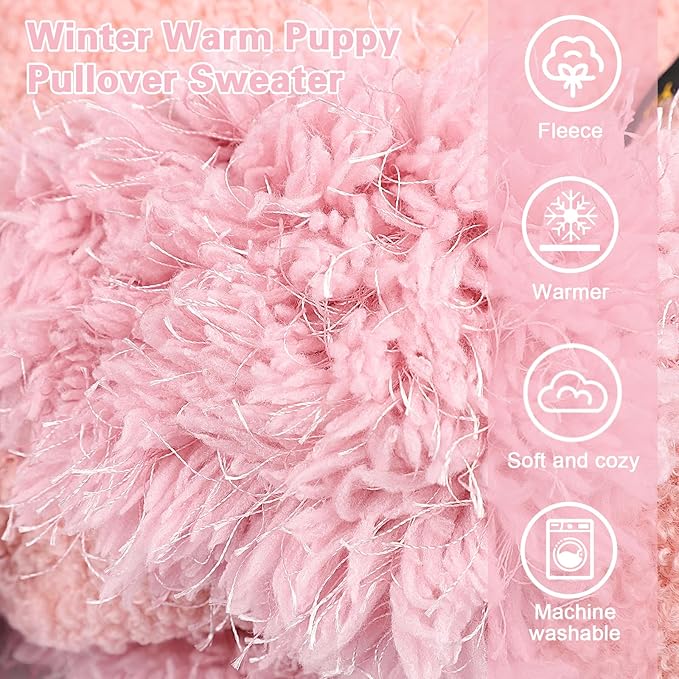 Dog Sweater Turtlenecks Dog Sweaters for Small Dogs Winter Fleece Doggy Clothes Puppy Cold Warm Coat Doggie Jacket for Chihuahua Yorkie Teacup Cat Outfit, Pink, XS