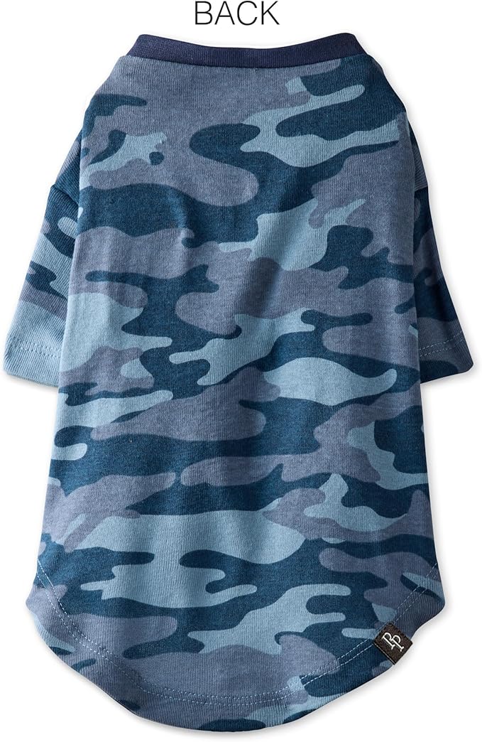 Toby II - The Perfect Tee, 3 Pack Short Sleeve Pet T-Shirt 100% Organic Cotton Tees Clothes for Small, Medium, Large Dogs, Navy Camo, XX-Small (4-7 lbs)