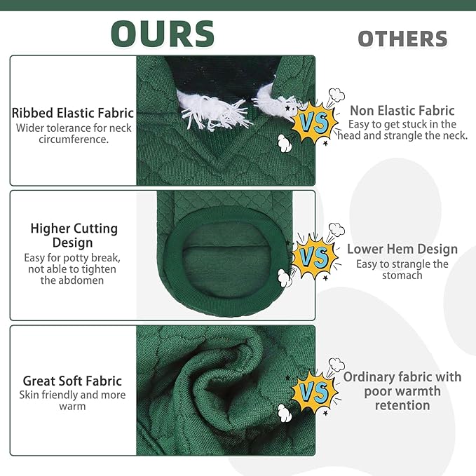 KOOLTAIL Dog Hoodie for Small Medium Large Dogs, Ultra-Warm & Soft Winter Fall Fleece Dog Hooded Sweatshirt Clothes Sweater, Lightweight Pullover Coat for Boy Girl Bulldog Pitbull Puppy Cats,Green M