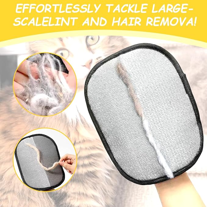 3 Pcs Pet Hair Removal Glove,Electrostatic Gloves Pet Hair,the Magic Brush Pet Hair Remover,Reusable,Washable Electrostatic Gloves Pet Hair for Couch,Furniture,Carpet,Car Seat