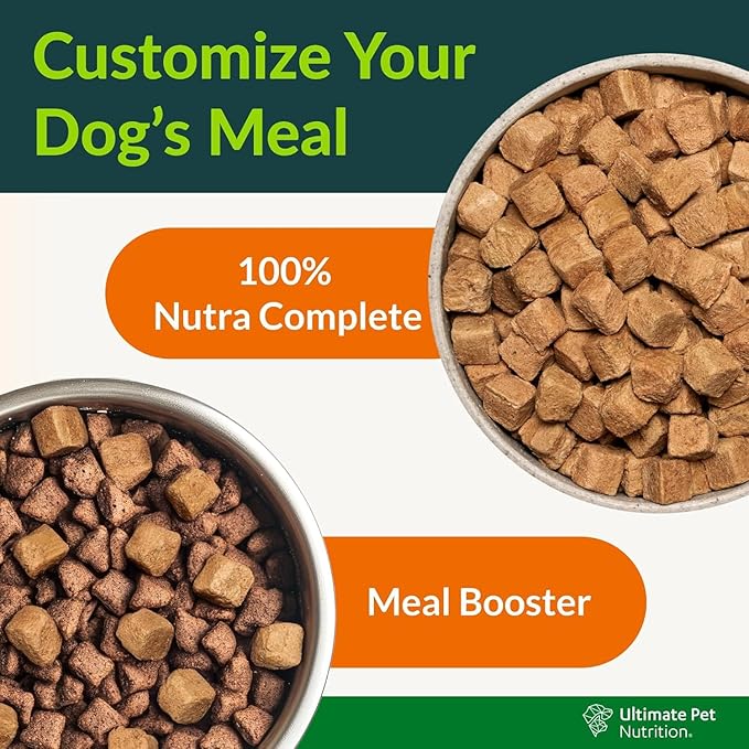 ULTIMATE PET NUTRITION Nutra Complete, 100% Freeze Dried Veterinarian Formulated Raw Dog Food with Antioxidants Prebiotics and Amino Acids, (1 Pound (Pack of 4), Pork)