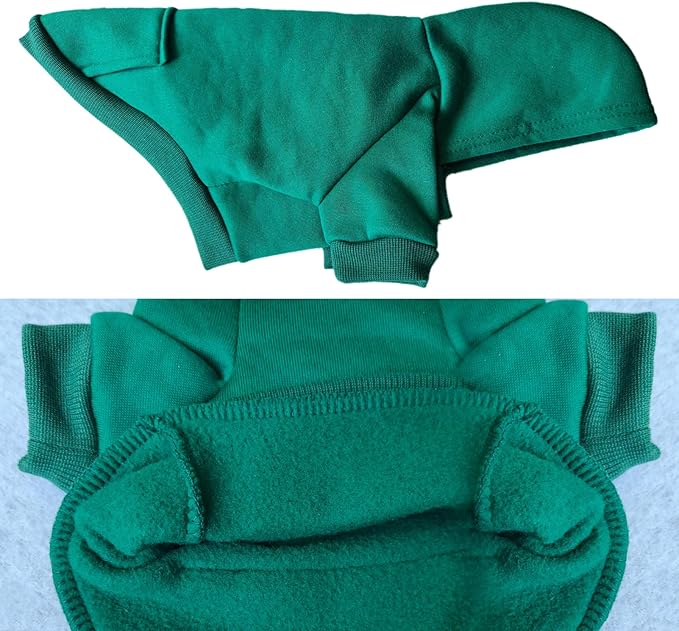 Jecikelon Winter Dog Hoodie Sweatshirts with Pockets Warm Dog Clothes for Small Dogs Chihuahua Coat Clothing Puppy Cat Custume (Green, Medium)