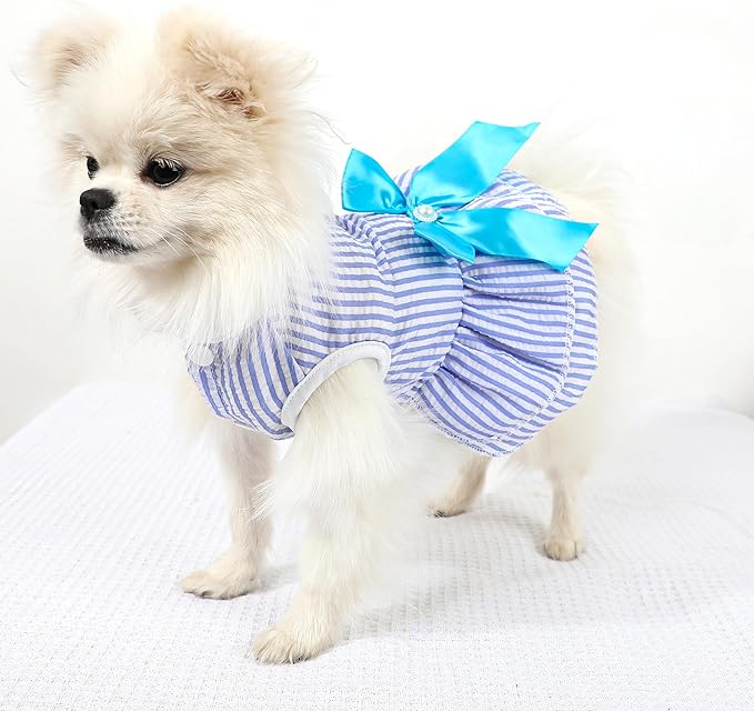 Pet Dog Dress Dog Clothes Girl Sweet Puppy Princess Dresses Yorkie Clothes Cute Doggie Outfit Pet Apparel for Small Dogs and Cats, XXS, 2 Pack