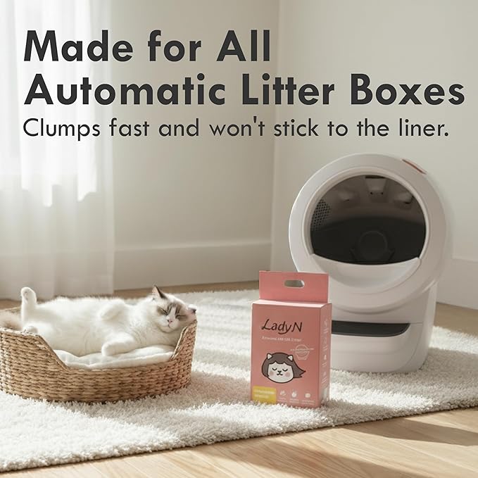 Lady N Cat Attract Tofu Litter – Natural Attractant Formula for Litter Box Training, Calming Pheromone for Multi-Cat Homes, Granular Mini-Pellet Shape for Self-Cleaning Box, 18lb