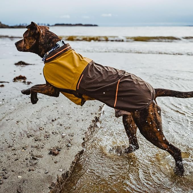 Ruffwear, Sun Shower Dog Raincoat, All-Weather Jacket, Waterproof, Windproof & Lightweight, Mineral Yellow, Large