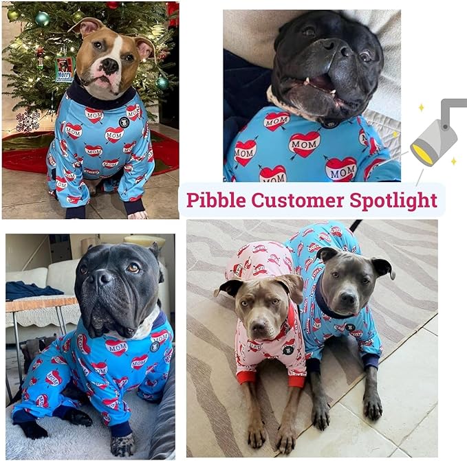 Pittie Clothing Pit Bull Dog Pajamas – Full Coverage Dog Onesie, Soft Pajama Outfit for Medium, Large, XL & XXL Breeds