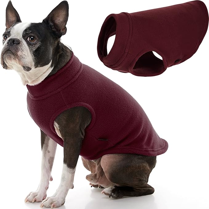Gooby Stretch Fleece Vest Dog Sweater - Burgundy, X-Large - Warm Pullover Super Stretchy Fleece Dog Jacket for Small to Large Dogs