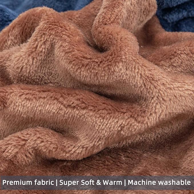 FabriCastle Dog Hoodie Sweater for Small Dogs Boy and Girl, Small Dog Clothes XS XXS Puppy Sweatshirt, Pet Outfit, Cat Clothing Super Soft Warm Snap On Closure (Camel-Navy, Medium)