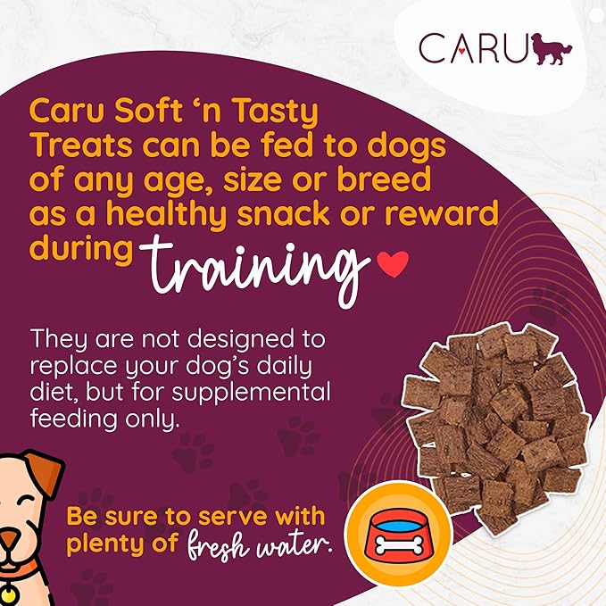Caru - Soft n’ Tasty Baked Bites - Duck Bites Dog Treats - Flavorful Training Treats - 4 oz Bags - Pack of 3