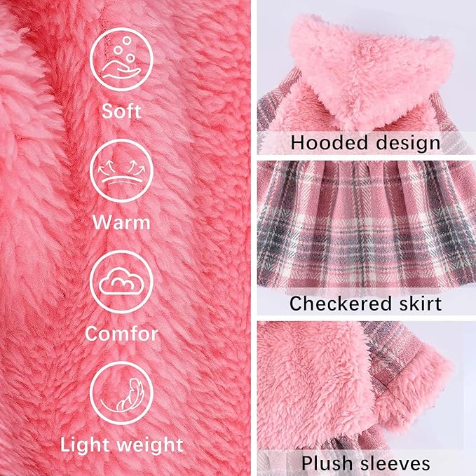 Dog Hoodie Sweater Clothes for Small Dogs Boy Girl Pet Hoodies for Cold Weather Coats Spring Dog Sweatshirt for Chihuahua Yorkie Cat Sweater Costumes, XXS, Pink