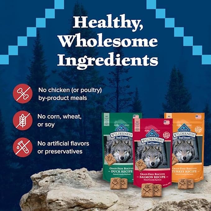Blue Buffalo Wilderness Variety Pack Dog Treats Made with Natural Ingredients Duck Turkey & Salmon