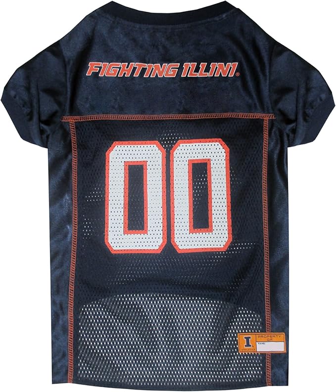 Pets First NCAA College Illinois Fighting Illini Mesh Jersey for DOGS & CATS, Medium. Licensed Dog Jersey with your Favorite Football/Basketball College Team