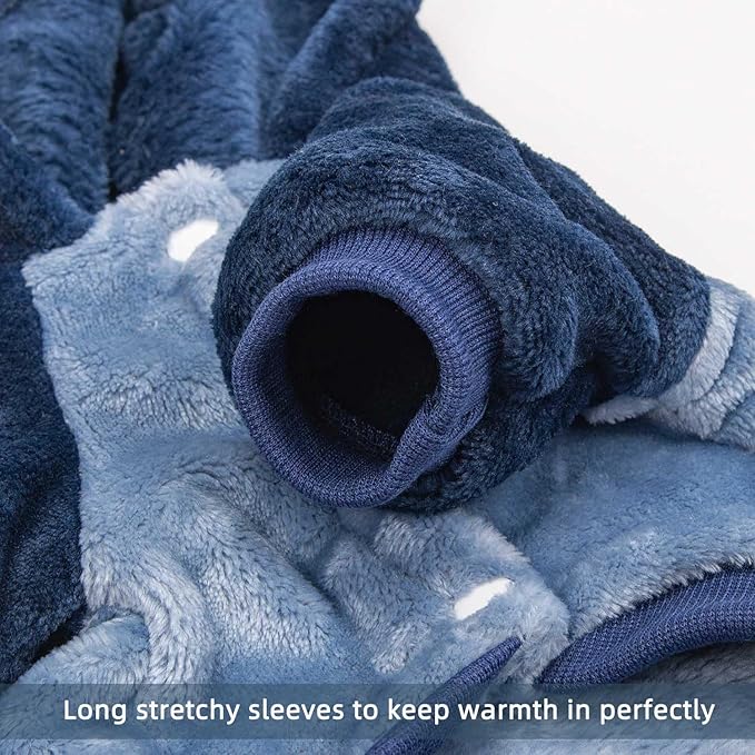 FabriCastle Dog Hoodie Sweater for Small Dogs Boy and Girl, Small Dog Clothes XS XXS Puppy Sweatshirt, Pet Outfit, Cat Clothing Super Soft Warm Snap On Closure (Blue-Navy, Medium)