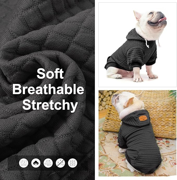 BEAUTYZOO Dog Hoodie for Small Medium Large Dogs, Winter Fall Warm Dog Clothes for Puppy S M Sized Dogs Girl Boy, Dog Sweater Shirt Hoodies with Pocket Bulldog Pitbull Cat Clothing Coat