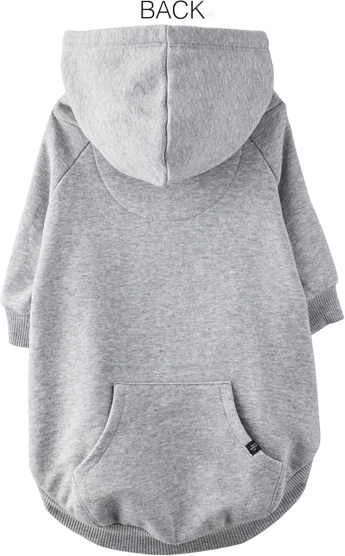 Rocky II - The Extra Comfy Hoodie, Organic Cotton and Recycled Poly Dog Hoodie Pet Coat Sweater for Small, Medium, Large Dogs, Heather Gray, X-Small