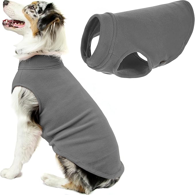 Gooby Stretch Fleece Vest Dog Sweater - Gray, 5X-Large - Warm Pullover Super Stretchy Fleece Dog Jacket for Small to Large Dogs