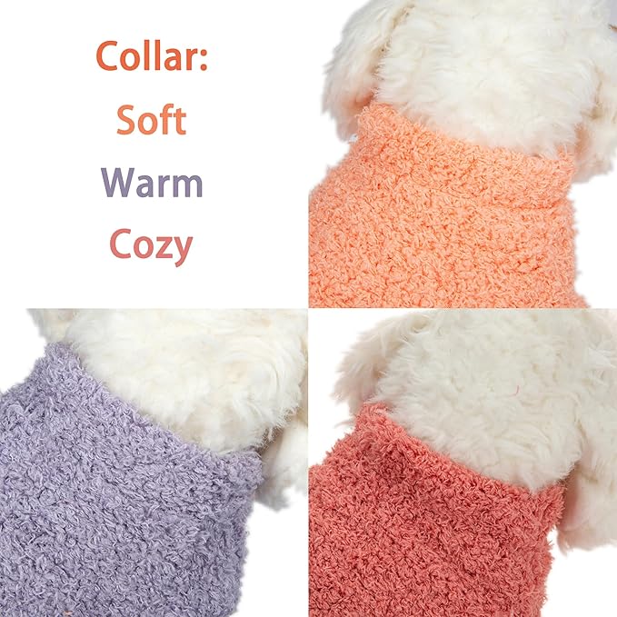 Dog Sweater, 3 Pack Sweaters for Small Dogs Girl, Dog Clothes for Medium Dogs Male or Boy, Ultra Soft and Warm Puppy Coat for Winter Christmas (Large, Pink+Purple+Magenta)