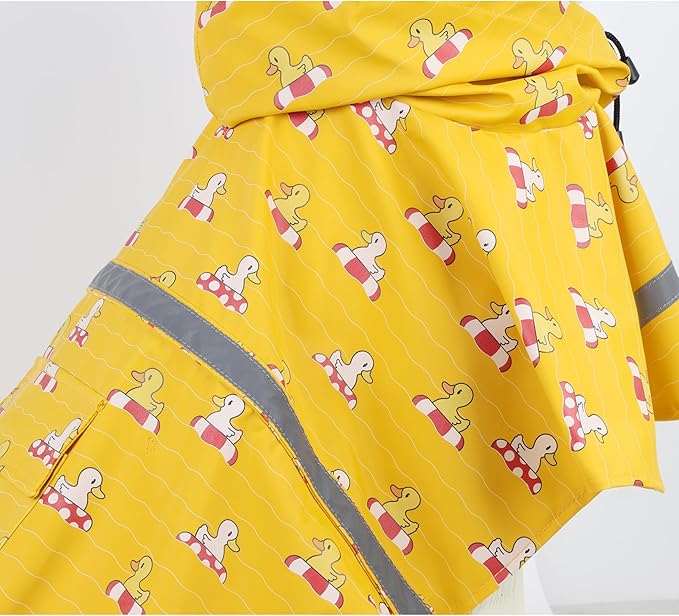 HAPEE Dog Raincoats with Reflective Strip Hoodie,Poncho Jacket for Large Dogs fit Golden Retriever Doodle (E5-Yellow River, 22B (55-65 lbs))