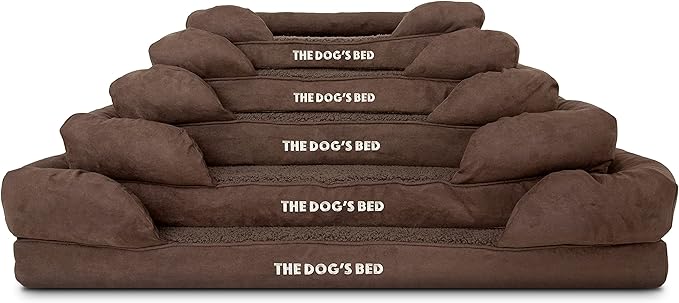 The Dog’s Bed Orthopedic Dog Bed XL Dark Brown Plush 43.5x34, Premium Memory Foam, Pain Relief: Arthritis, Hip & Elbow Dysplasia, Post Surgery, Lameness, Veterinary Approved, Waterproof Washable Cover