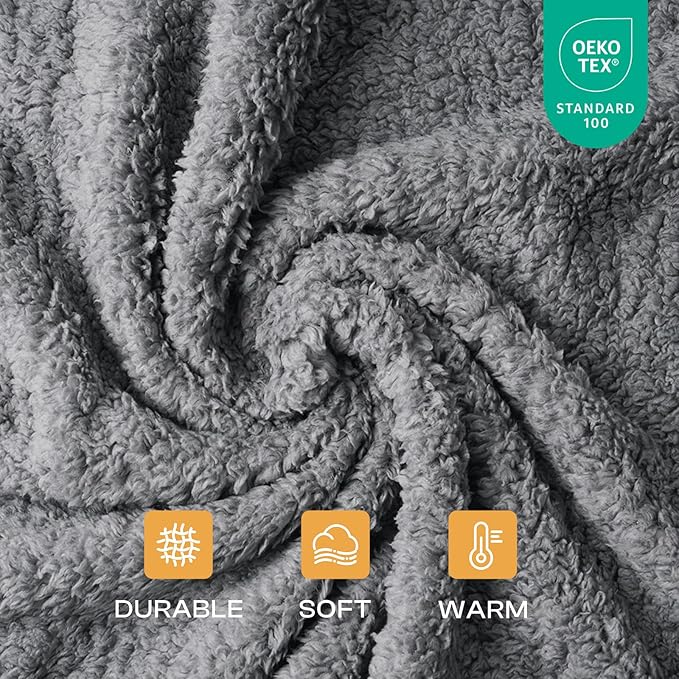1 Pack 3 Calming Blankets Fluffy Premium Fleece Pet Blanket Soft Sherpa Throw for Dog Puppy Cat Grey Small (23" x16'')