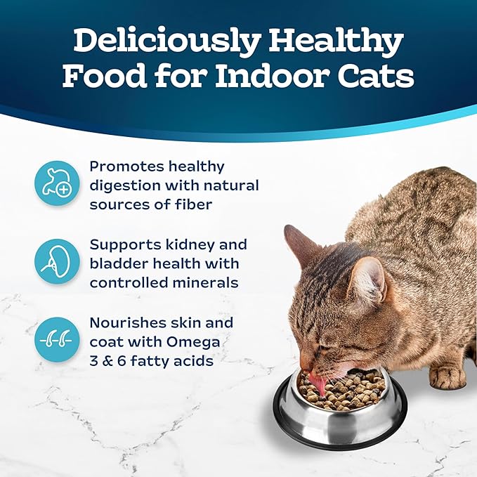 Blue Buffalo Tastefuls Natural Dry Food for Adult Indoor Cats, Salmon & Brown Rice Recipe, 3-lb. Resealable Bag