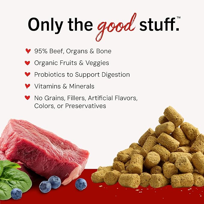 Stella & Chewy's Freeze-Dried Raw Beef Meal Mixers- Dog Food Topper and Mixer - Made with 95% Grass-Fed Beef, Organs & Bone - Perfect for Picky Eaters - Grain-Free - 35 oz