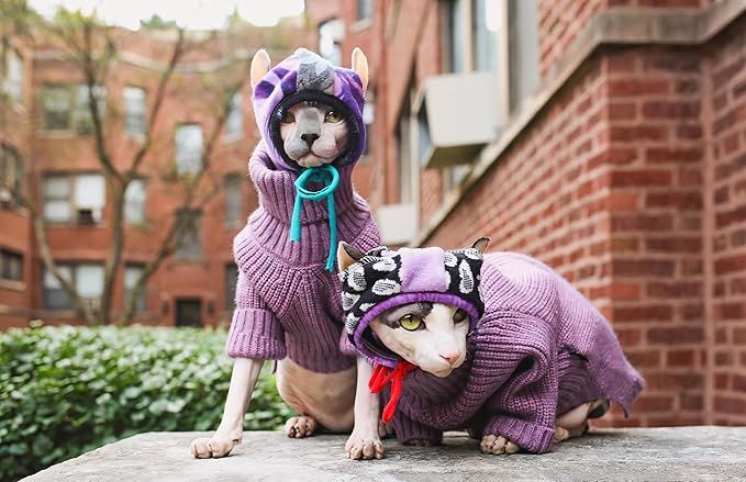 Fitwarm Thermal Knitted Dog Sweater Doggy Winter Coat Pet Clothes Doggie Turtleneck Jacket Puppy Outfits Cat Sweatsuit Lavender Purple Large