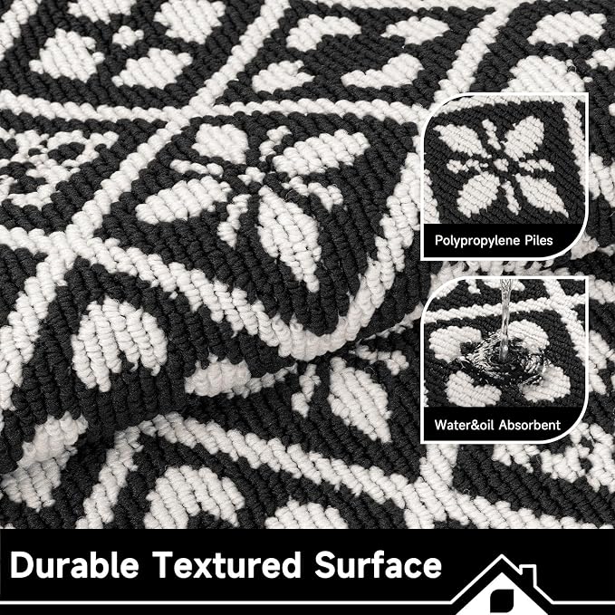 Ileading Indoor Door Mat 2x3ft, Absorbent Muddy Mats for Dogs, Low-Profile Entrance Welcome Mat with Non-Slip Rubber Backing, Washable Runner Carpet for Hallway,Entryway,Kitchen