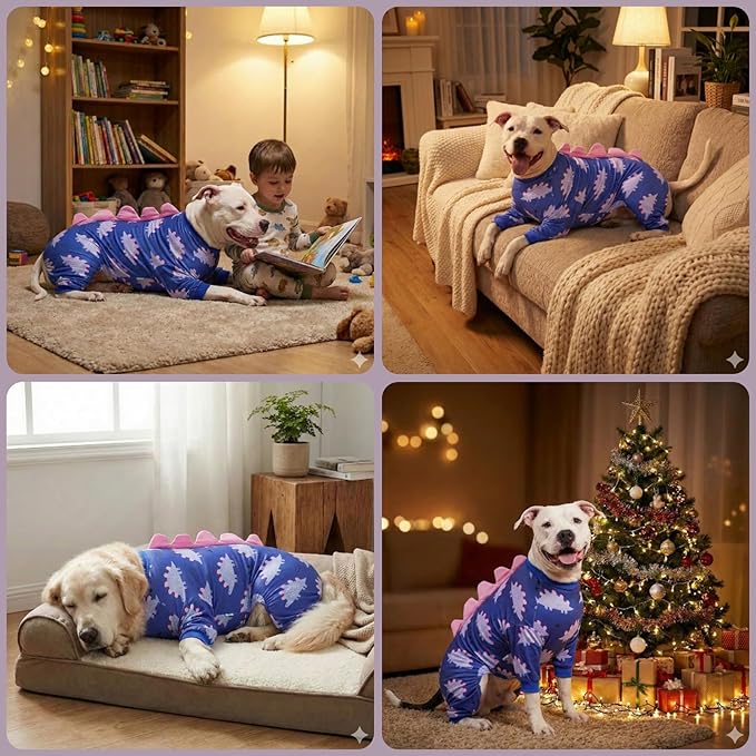 LovinPet Large Dog Pajamas, Four-Leg Stretch Onesie Bodysuit, Lightweight UV-Shielding Pajamas, Anti-Lick Calming Recovery Suit for Surgery, Pull-On for Medium and Large Breeds,Black Pink,XL