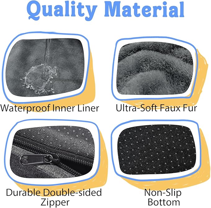 Washable Orthopedic Large Dog Bed - Removable Orthopedic Dog Beds XL with Bolster for Extra Large Dogs with Washable Cover and Non-Slip Bottom