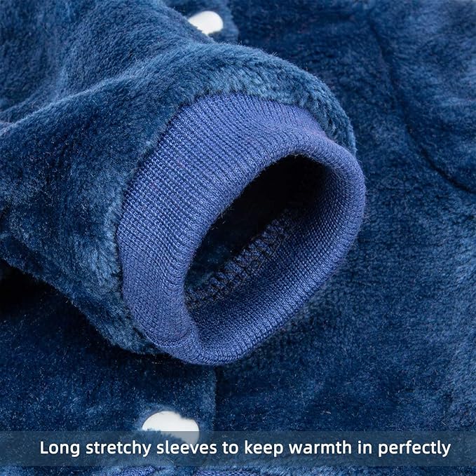 FabriCastle Dog Hoodie Sweater for Small Dogs Boy and Girl, Dog Clothes XS XXS Puppy Sweatshirt, Pet Outfit, Cat Clothing Super Soft Warm Snap On Closure (Navy, Large)