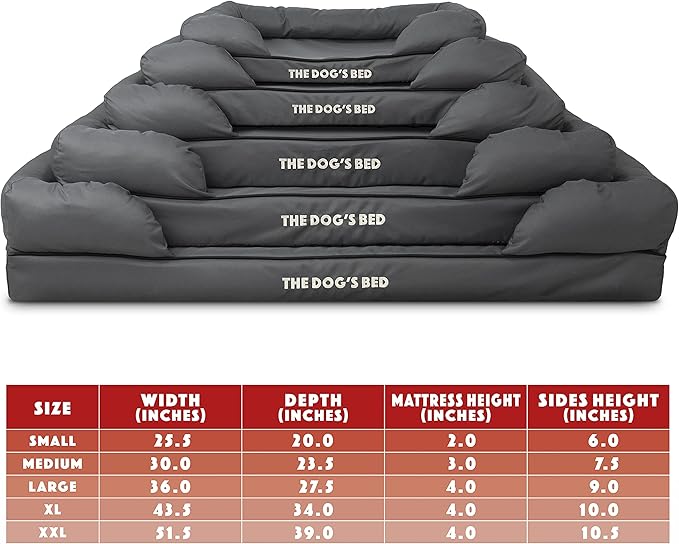 The Dog's Bed Replacement Outer Cover ONLY for The Dog's Bed, Washable Oxford Fabric, Small (Grey with Black Piping) Veterinary Approved