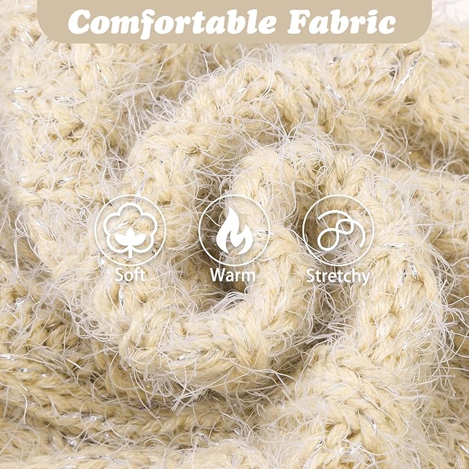 Turtleneck Small Dog Sweaters - Classic Cable Knitwear Winter Coat for Small Medium Dogs Male Female Puppy Dog Cold Weather Clothes Girls Boys, Cream, XS