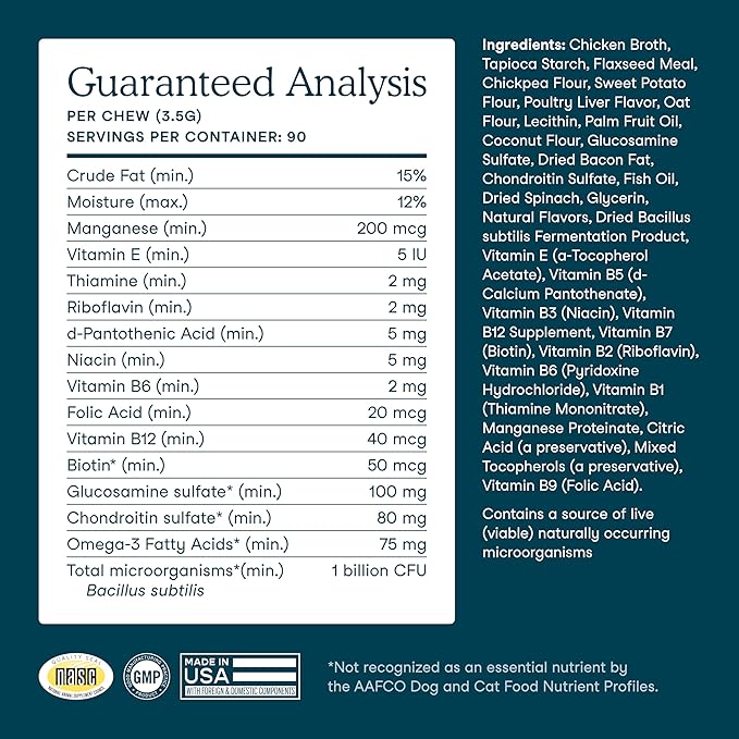 Fera Pets Dog Multivitamin Chews with Glucosamine and Probiotics - Essential Dog Vitamins & Minerals - Promotes Healthy Digestion & Joints - Boosts Skin & Coat Health with Omega-3s - 30 Soft Chews