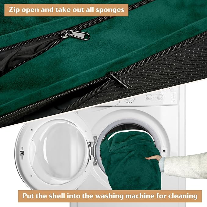 Comfort Expression Orthopedic Dog Bed for Medium Dogs 28x19 Inch, Waterproof Supportive Egg Crate Foam Medium Pet Bed with Removable Bolsters, Dog Couch with Washable Cover & Non-Slip Bottom, Emerald