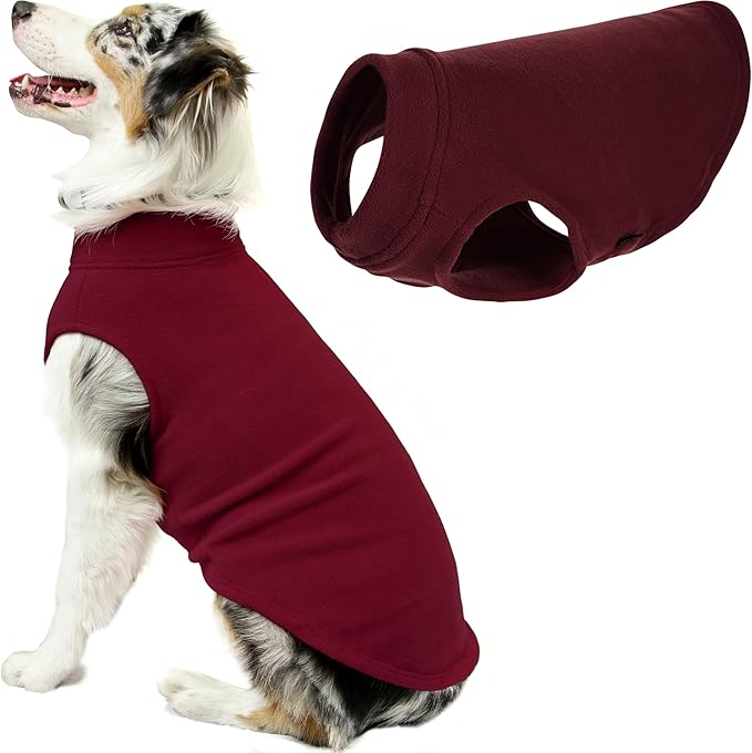Gooby Stretch Fleece Vest Dog Sweater - Burgundy, 6X-Large - Warm Pullover Super Stretchy Fleece Dog Jacket for Small to Large Dogs