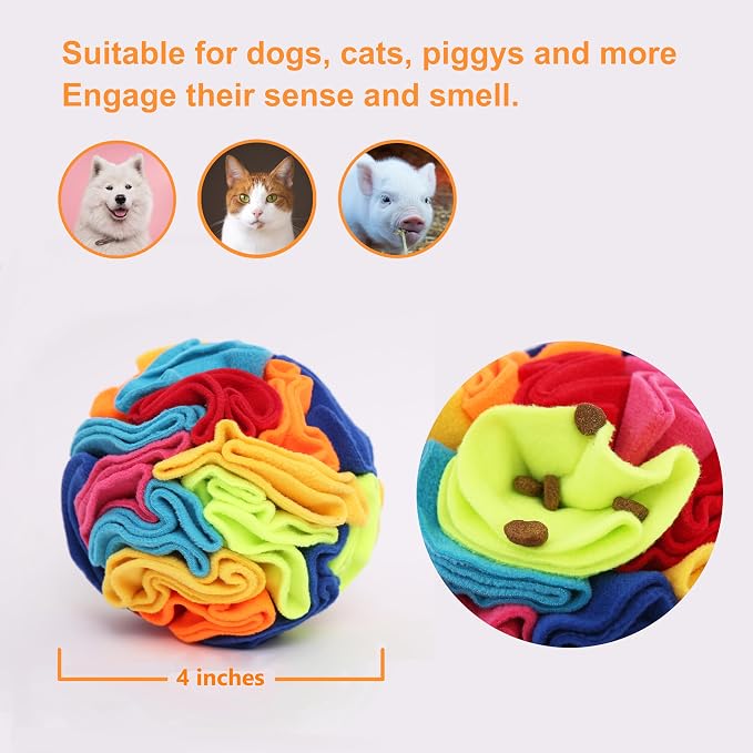 Ablechien Snuffle Ball - Snuffle Ball for Small Dogs, Interactive Dog Toys to Keep Them Busy, Puppy Dog Puzzle Toy with Storage Bag Machine Washable