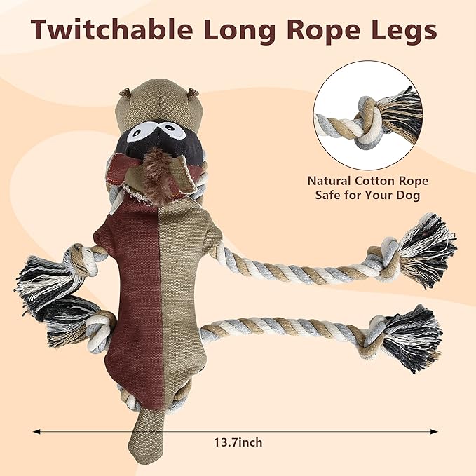IOKHEIRA Dog Toys for Aggressive Chewers,Tough Indestructible Dog Toys,Squeaky Toys for Large Dogs,Durable Dog Chew Toys (Auburn)