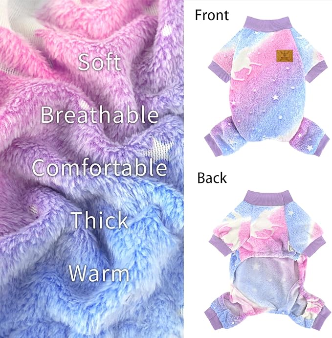 XPUDAC Dog Sweater Glows in The Dark Fleece Pajamas for Small Medium Dogs Girl Boy Puppy Clothes for Halloween Christmas Winter(X-Large)