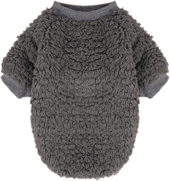 Dog Sweaters Clothes Coat for Small Dogs Boy or Girl Cat Puppy Coat Sweatshirts Soft Warm Fluffy Winter Jacket Apparels (Camel,Darkblue,Darkgrey, Small)