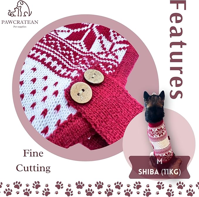 Cute Sweater for Dogs and Cats Soft Flannel Pet Outfit Warm and Cozy Animal Hoodie Small to Large Pet Clothes for Halloween Parties and Everyday Wear (Medium, Red National Totem)