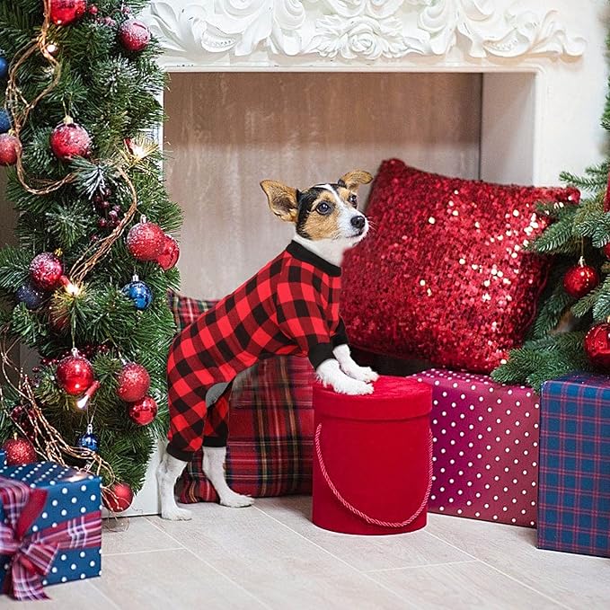 Dog Fleece Sweater Buffalo Plaid Clothes Small Dog Sweater Soft Thickening Warm Puppy Clothes Sweaters for Dogs Girl & Boy(S/M)