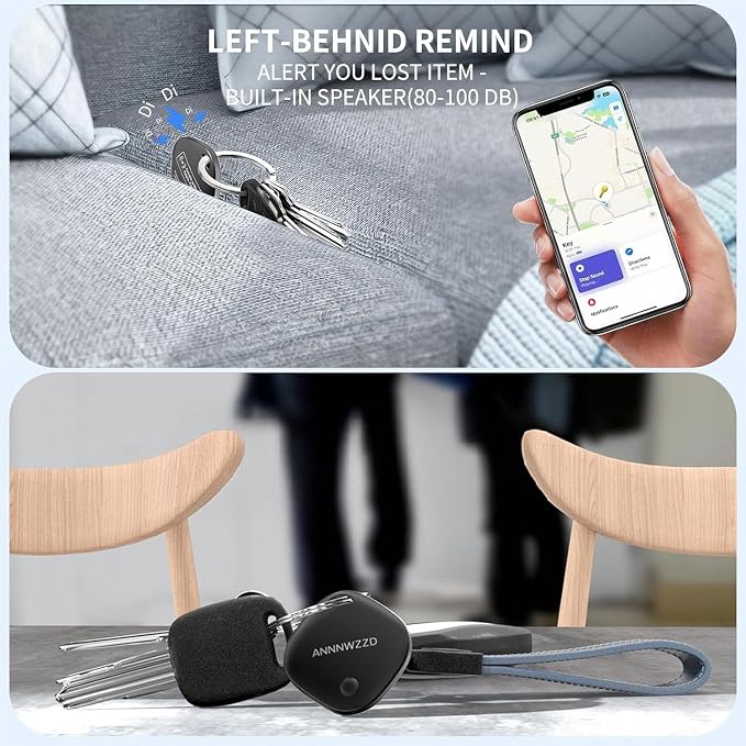 ANNNWZZD Tags 2 Pack Item Finders with Apple Find My APP (iOS Only) Help You Track Your Keys, Wallet, Luggage, Backpack, Super Lightweight (White+Black, 2 Pack)